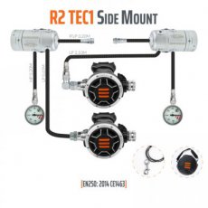 Sidemount regulator set Tecline TEC1